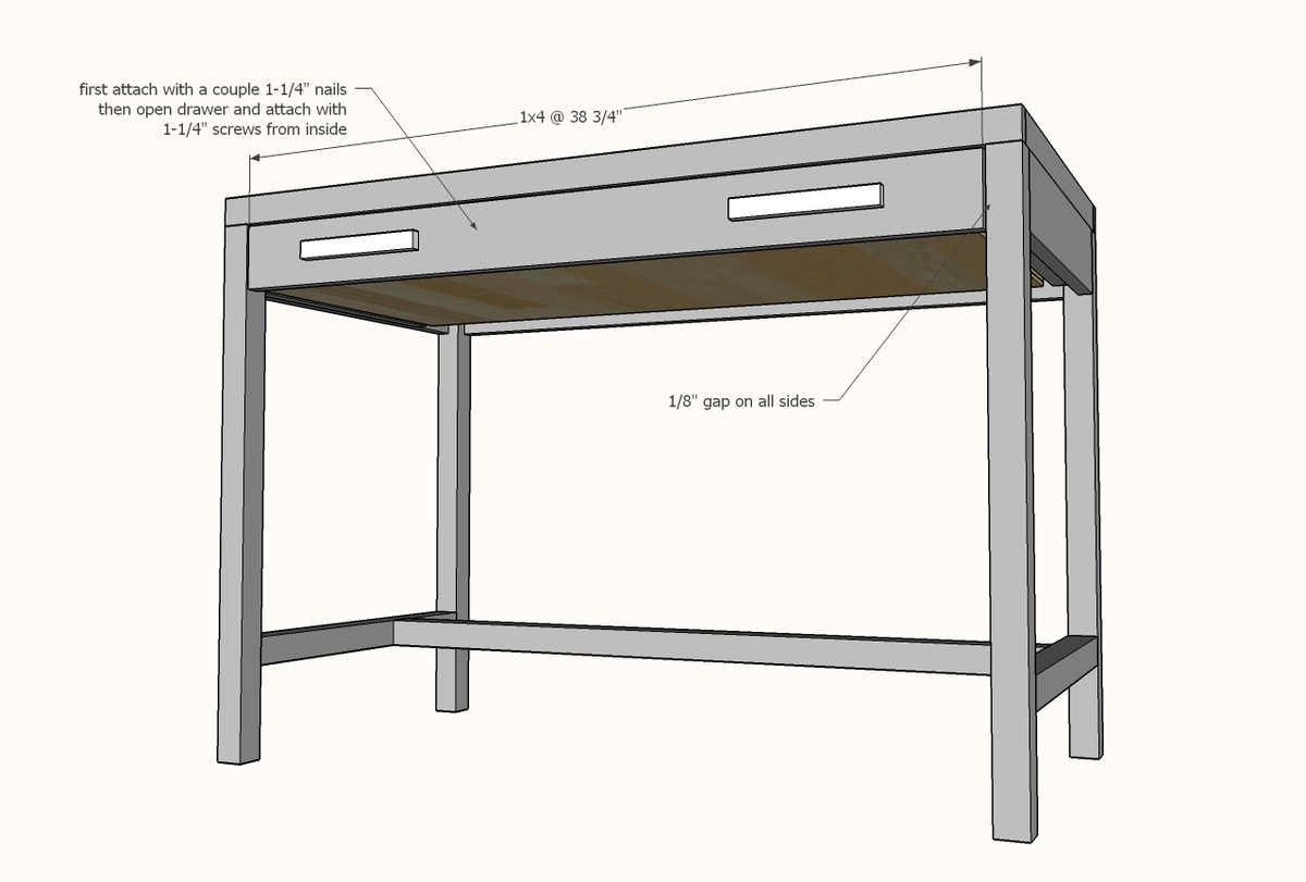Simple Writing Desk with Drawer Ana White